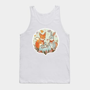 Tea Party Animals Design Tank Top